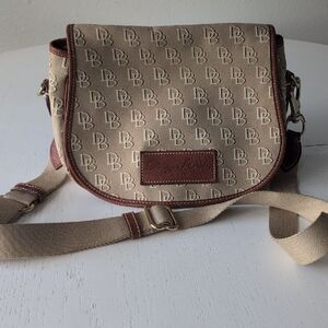 Beige and Brown Crossbody Bag
